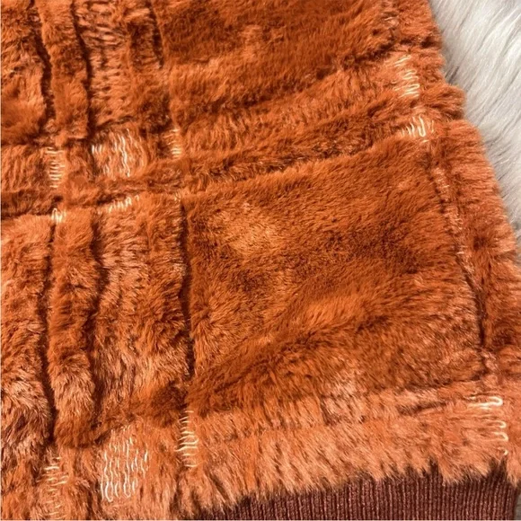 Anthropologie Plaid Teddy Fuzzy Bomber Jacket Size XS - Picture 8 of 14